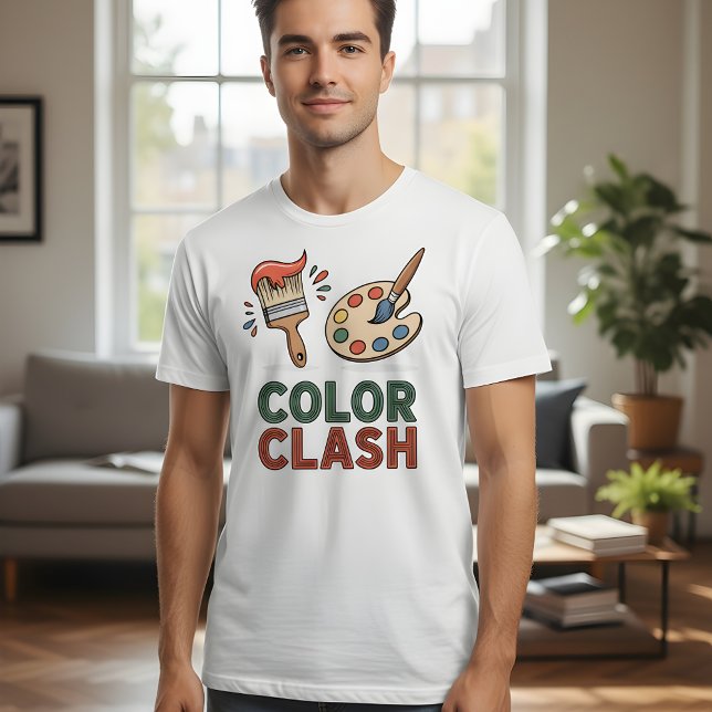 Camiseta Conflito de Cores – design de Paleta de Artista Vi (Criador carregado)