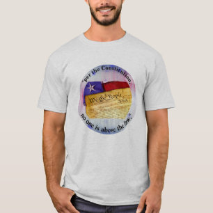 Camiseta "conforme a Constituição, ninguém está acima da le