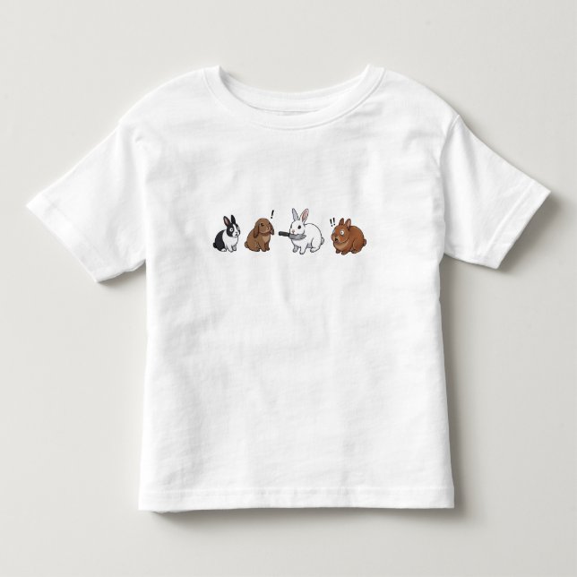 Camiseta Confronto do Coelho Engraçado (Frente)