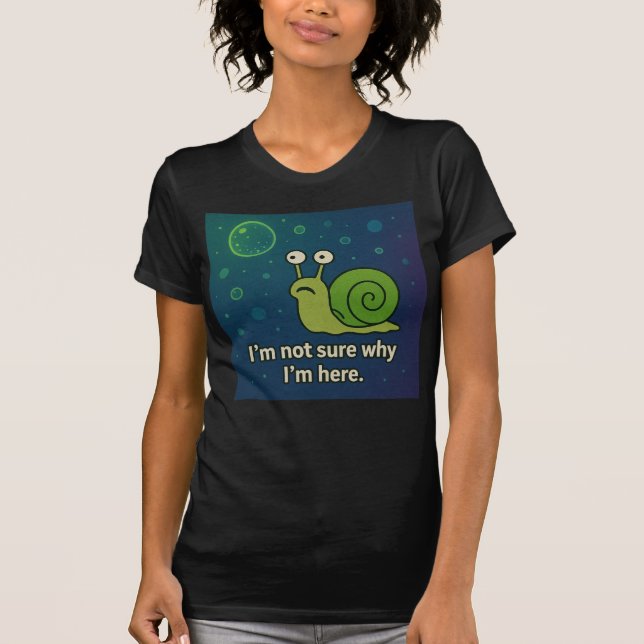 Camiseta Confusão efervescente - Caracol Engraçado Memória  (Frente)