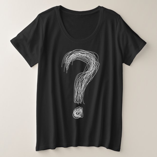 Camiseta Confused Scribble Question Mark Chaos Overthinking (Frente do Design)