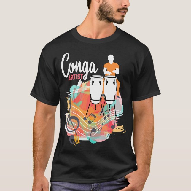 Camiseta Conga Drum Cuba Music tumbadora Drummer g (Frente)