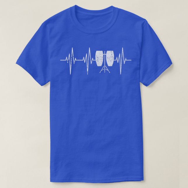 Camiseta Conga Drum Distresso Conga Drummer Hearbeat  (Frente do Design)