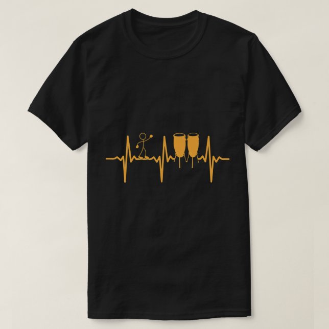 Camiseta Conga Heartbeat Conga Instrutor Conga Player T-Sh (Frente do Design)