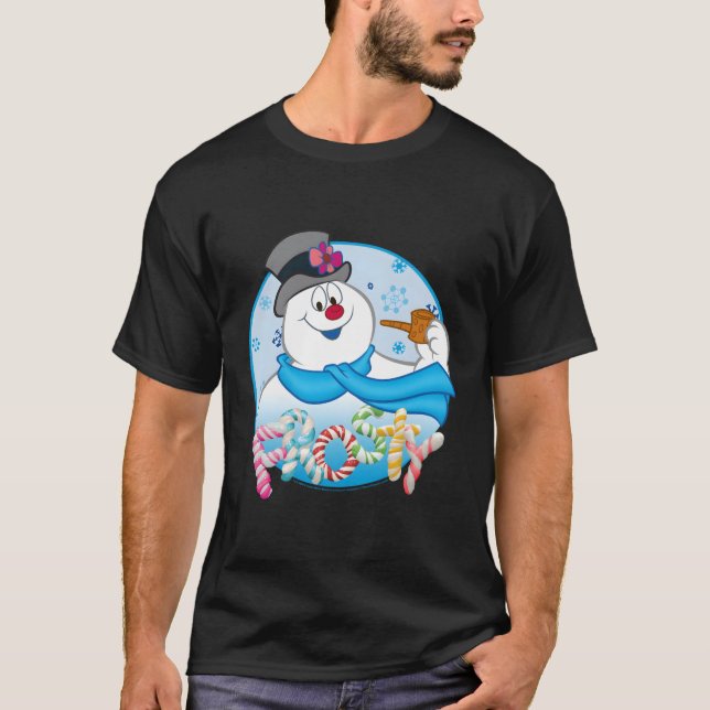 Camiseta Congelado O Docinho Da Neve Letra Retrato (Frente)
