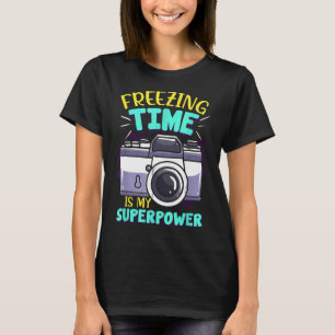 Camiseta Congelando Hora É O Meu Superpoder Eu Engraçado Fo