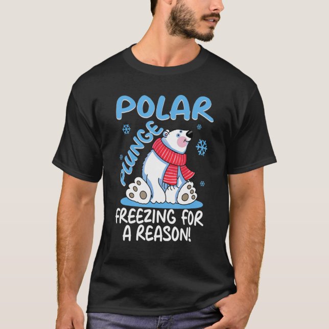 Camiseta Congelando Polar Plunge Por Um Motivo Legal Urso P (Frente)