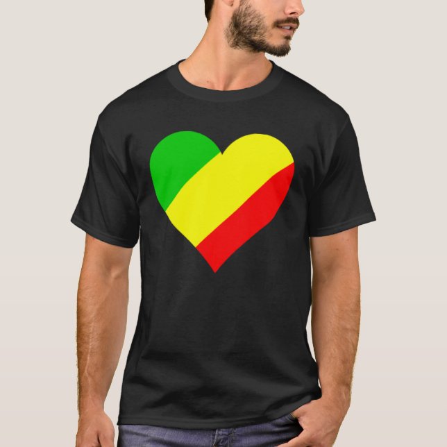Camiseta Congo Flag Heart Congo  Love Congo (Frente)