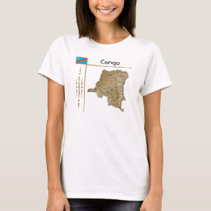 Camiseta Congo-Kinshasa Mapa + Bandeira + Título