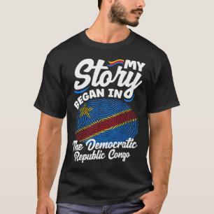 Camiseta Congolês Bandeira do Congo RD Minha História Começ