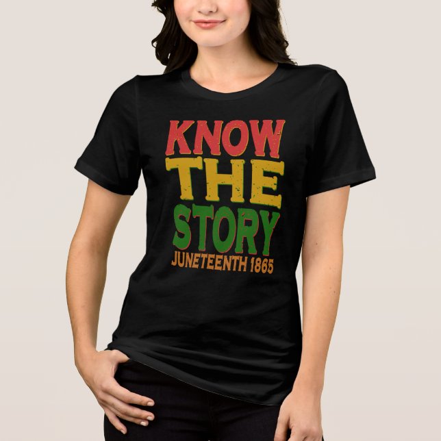 Camiseta Conheça a História Juneteenth 1865 História Negra (Frente)