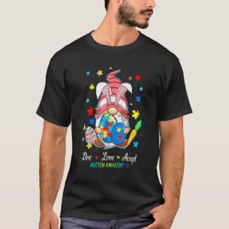 Camiseta Conheça Aceite Autismo Conscientização Gnome Puzzl