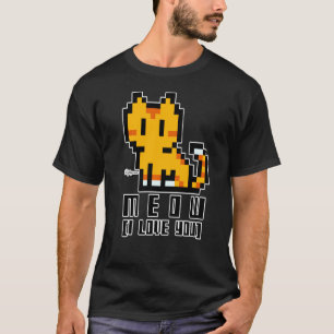 Camiseta Conheça Gatinho Bonito, Eu Te Amo! Di de jogos ret