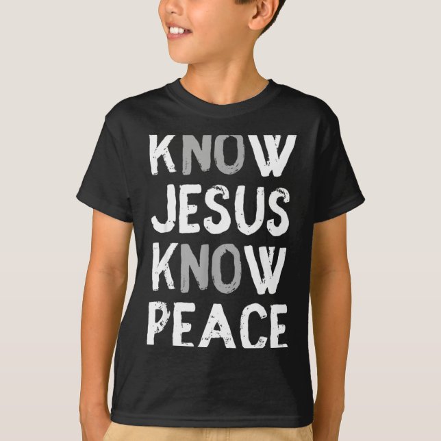 Camiseta Conheça Jesus Conheça Paz Jesus Fé Cristã Religi (Frente)