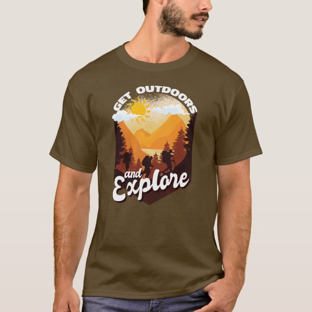 Camiseta Conheça o ar livre e explore a navegação da nature (Frente)