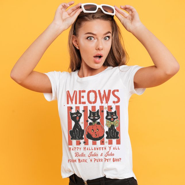 Camiseta Conheça o truque de Compro ou tratamento de gatos  (Criador carregado)