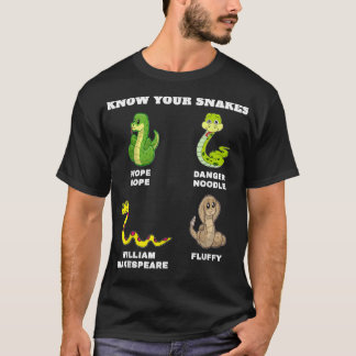 Camiseta Conheça Seus Cobras Nomes Engraçados Perigo Noodle