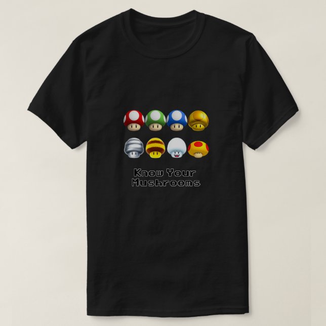 Camiseta Conheça seus cogumelos (Frente do Design)