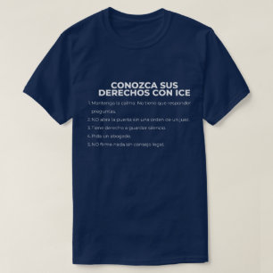 Camiseta Conheça Seus Direitos em Espanhol Com a ICE
