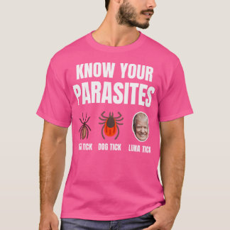 Camiseta Conheça Seus Parasitas Anti-Trump Engraçados Res D