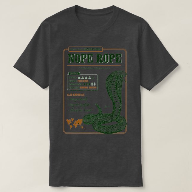 Camiseta Conheça Sua Corda De Nope AKA Cobra Engraçado Cobr (Frente do Design)