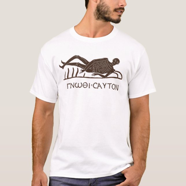 Camiseta Conhece Thyself Memento Mori Mosaico (Frente)