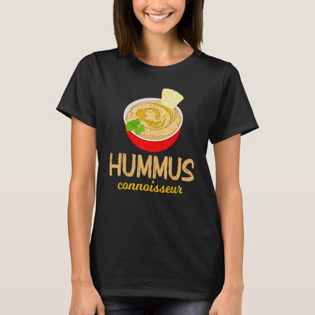 Camiseta Conhecedor de Hummus de Pita de Grão-de-Bico Vegan (Frente)