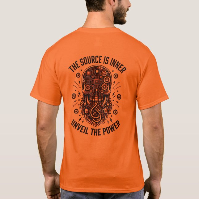 Camiseta Conhecimento de Poder de Tecnologia de Caveira Cyb (Verso)
