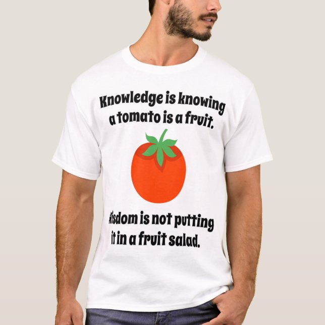 Camiseta Conhecimento É Saber Que Tomate É Um Chiclete Engr (Frente)