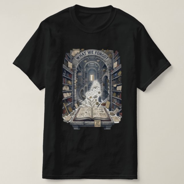 Camiseta Conhecimento Esquecido História Vintage (Frente do Design)