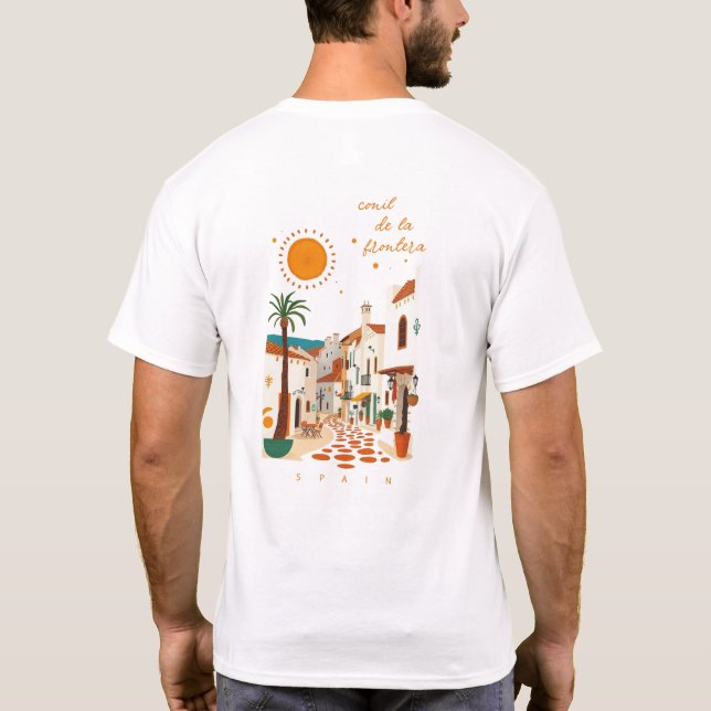 Camiseta Conil de la frontera Espanha roupa cidade branca (Verso)
