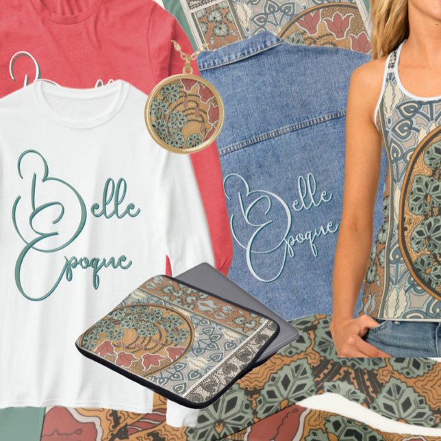 Camiseta Conjunto Belle Epoque art nouveau grasset com (Criador carregado)