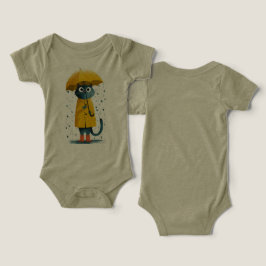 Camiseta Conjunto Bodysuit de Gato de Desenho Animado Encan