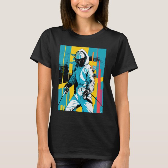 Camiseta Conjunto Completo de Equipamentos de Esgrima Vestu (Frente)