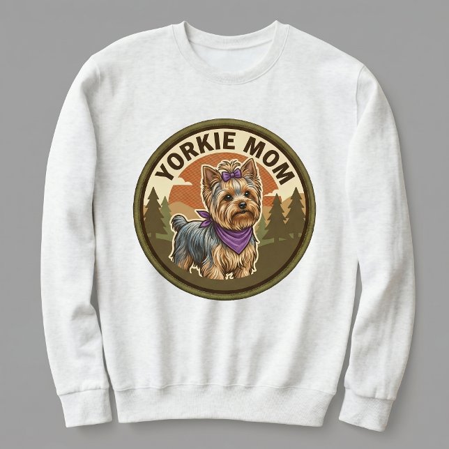 Camiseta Conjunto Crewneck Mãe de Yorkie Presente para Mãe  (Criador carregado)