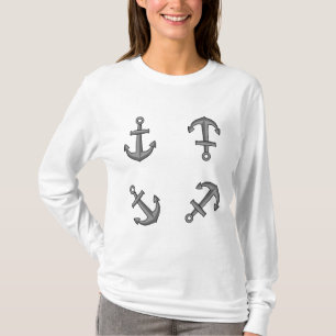 Camiseta Conjunto de Âncoras do Barco de Animação