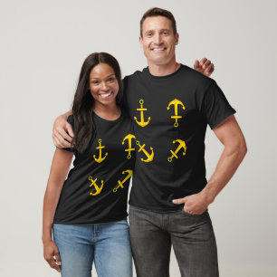 Camiseta Conjunto de Âncoras do Ouro de desenho