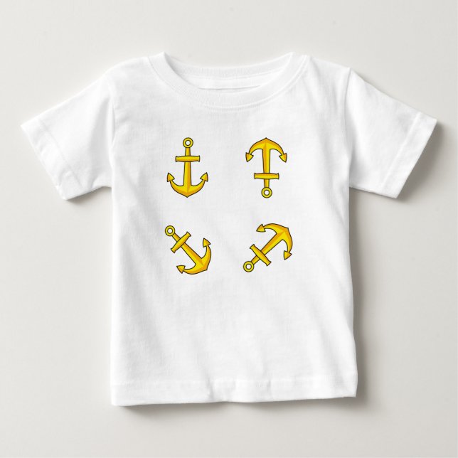 Camiseta Conjunto de Âncoras do Ouro de desenho (Frente)