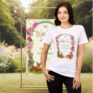 Camiseta Conjunto de Aniversário Floral Selvagem da Florest
