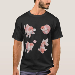 Camiseta Conjunto de Arte de Peixes Brancos Rosados Adoráve
