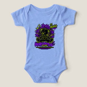 Camiseta Conjunto de Bebê Flor de Rosto Roxo Fofo – Floral 