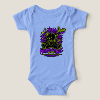 Camiseta Conjunto de Bebê Flor de Rosto Roxo Fofo – Floral 
