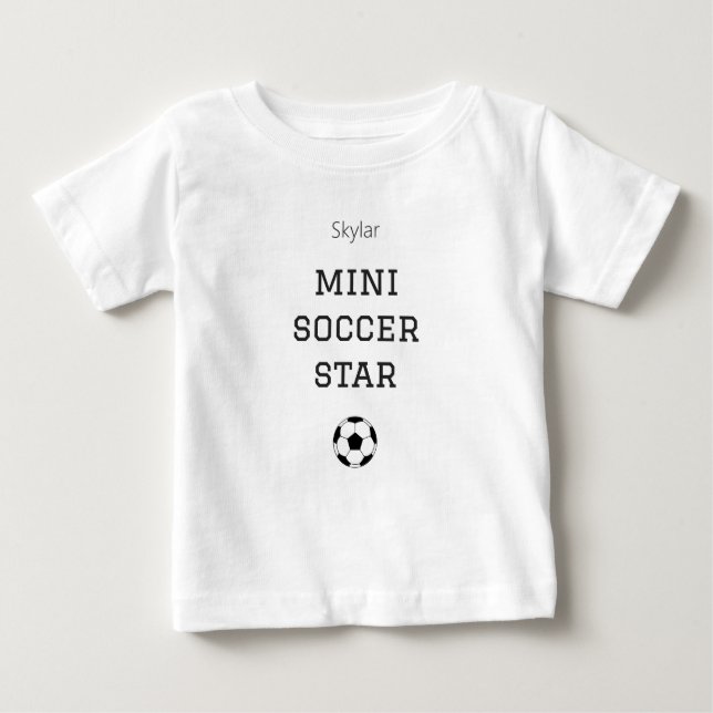 Camiseta Conjunto de Bebê Mini Estrela de Futebol com Nome  (Frente)