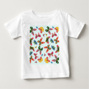 Camiseta Conjunto de Bebê para Jardim de Borboletas Colorid
