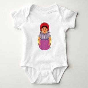 Camiseta Conjunto de Bodysuit de Bebê Matryoshka Guatemalte