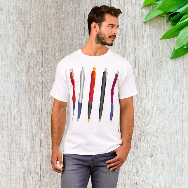 Camiseta Conjunto de Canetas Esferográficas Coloridas (Criador carregado)