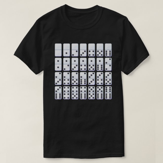 Camiseta Conjunto de Cheios Domino Peças do Dominoes Game P (Frente do Design)