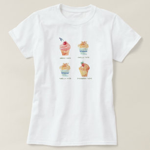 Camiseta Conjunto de Clipart de Cupcakes em Aquarela