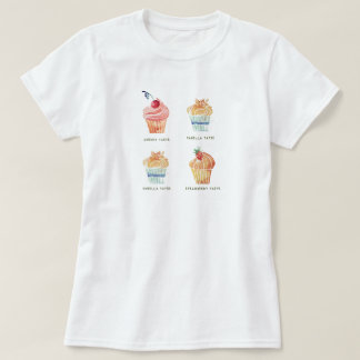 Camiseta Conjunto de Clipart de Cupcakes em Aquarela