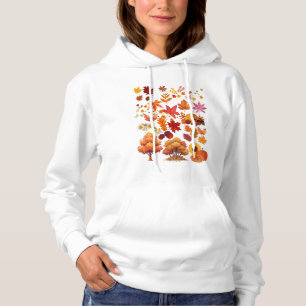 Camiseta Conjunto de Clipart de Folhas de Outono Vibrante